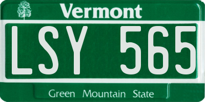 VT license plate LSY565