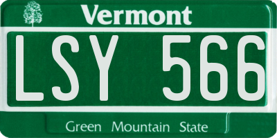 VT license plate LSY566
