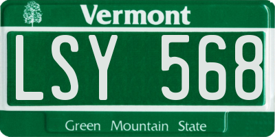 VT license plate LSY568