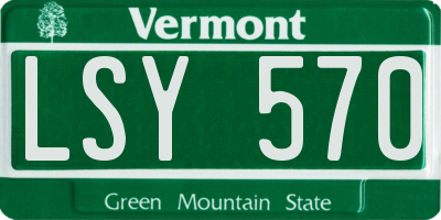 VT license plate LSY570