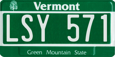 VT license plate LSY571