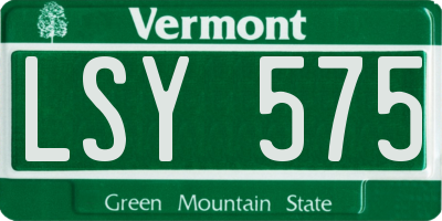 VT license plate LSY575
