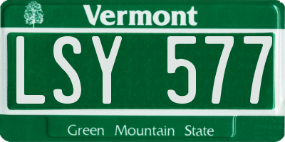 VT license plate LSY577