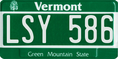 VT license plate LSY586