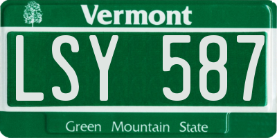 VT license plate LSY587