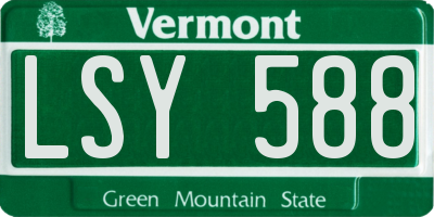 VT license plate LSY588