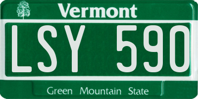 VT license plate LSY590