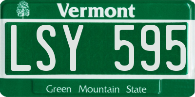 VT license plate LSY595