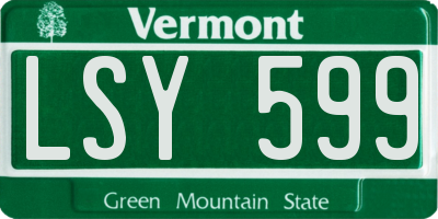 VT license plate LSY599
