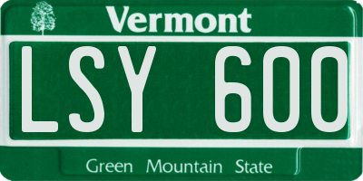VT license plate LSY600