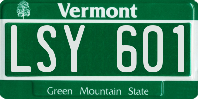 VT license plate LSY601