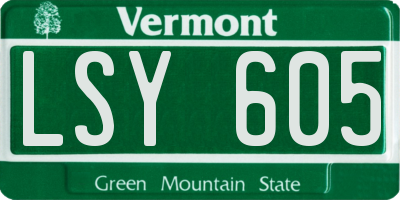 VT license plate LSY605