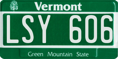 VT license plate LSY606