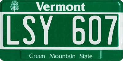 VT license plate LSY607