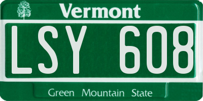 VT license plate LSY608