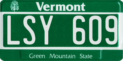 VT license plate LSY609