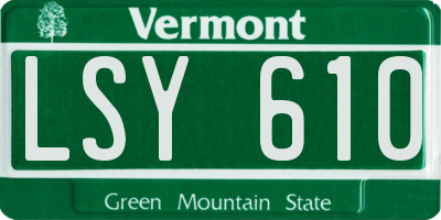 VT license plate LSY610