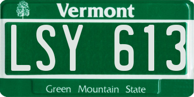 VT license plate LSY613