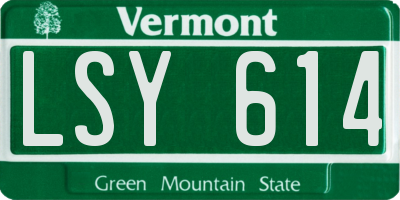 VT license plate LSY614