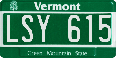 VT license plate LSY615