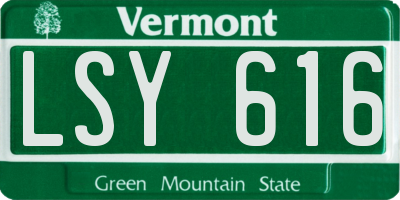 VT license plate LSY616