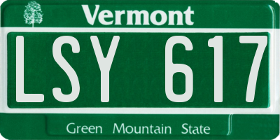 VT license plate LSY617