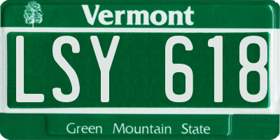 VT license plate LSY618