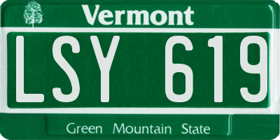 VT license plate LSY619