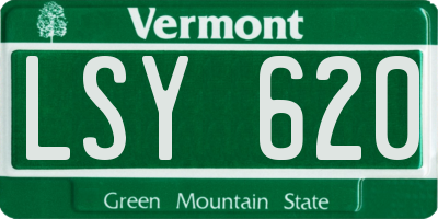 VT license plate LSY620