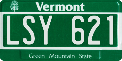 VT license plate LSY621