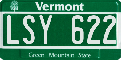 VT license plate LSY622