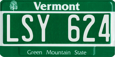 VT license plate LSY624