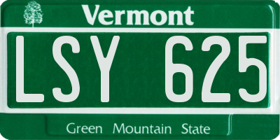 VT license plate LSY625