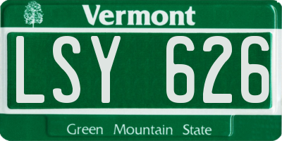 VT license plate LSY626