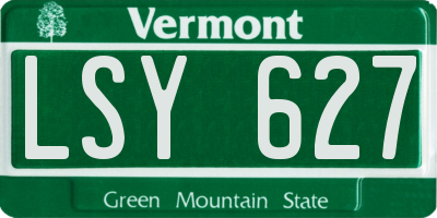VT license plate LSY627