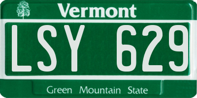 VT license plate LSY629