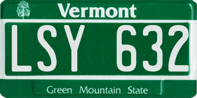 VT license plate LSY632