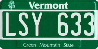 VT license plate LSY633