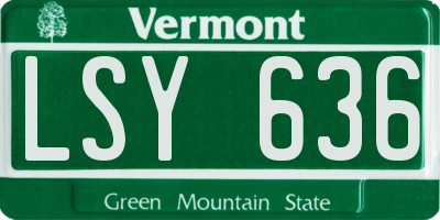 VT license plate LSY636