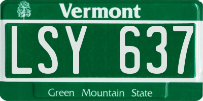 VT license plate LSY637