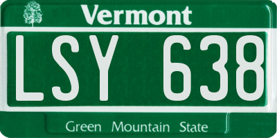VT license plate LSY638