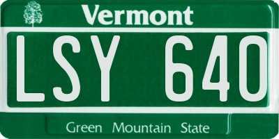 VT license plate LSY640