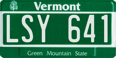 VT license plate LSY641