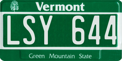 VT license plate LSY644