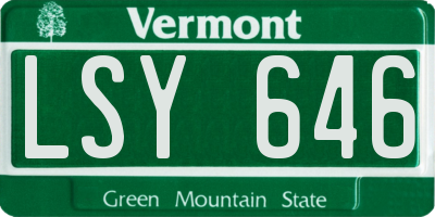 VT license plate LSY646