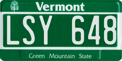 VT license plate LSY648