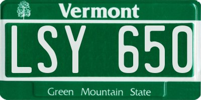VT license plate LSY650