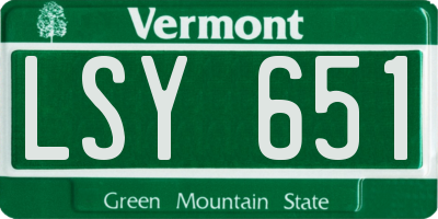 VT license plate LSY651