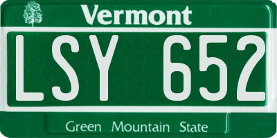 VT license plate LSY652