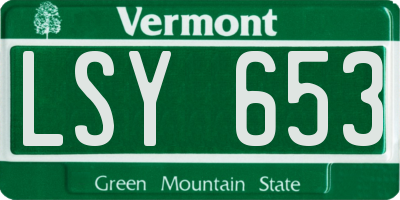 VT license plate LSY653